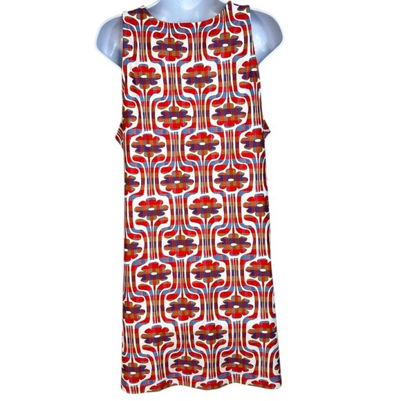 Smith & Quinn The Dorothy Ponte Dress Mini Sleeveless Red Retro Floral Large - Picture 8 of 9